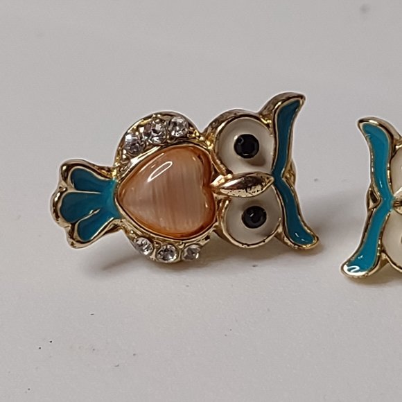 Cute Multicolor Owl Earrings - Picture 5 of 9